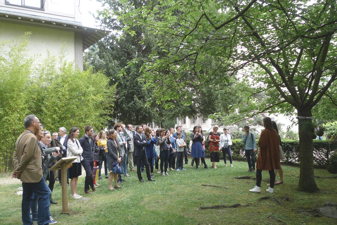 Opening Suspended Garden Suspended garden festival jardins du monde en mouvement l/Oblique cite international universitaire de Paris kokedamas maison du Japon celine baumann landscape architecture garden