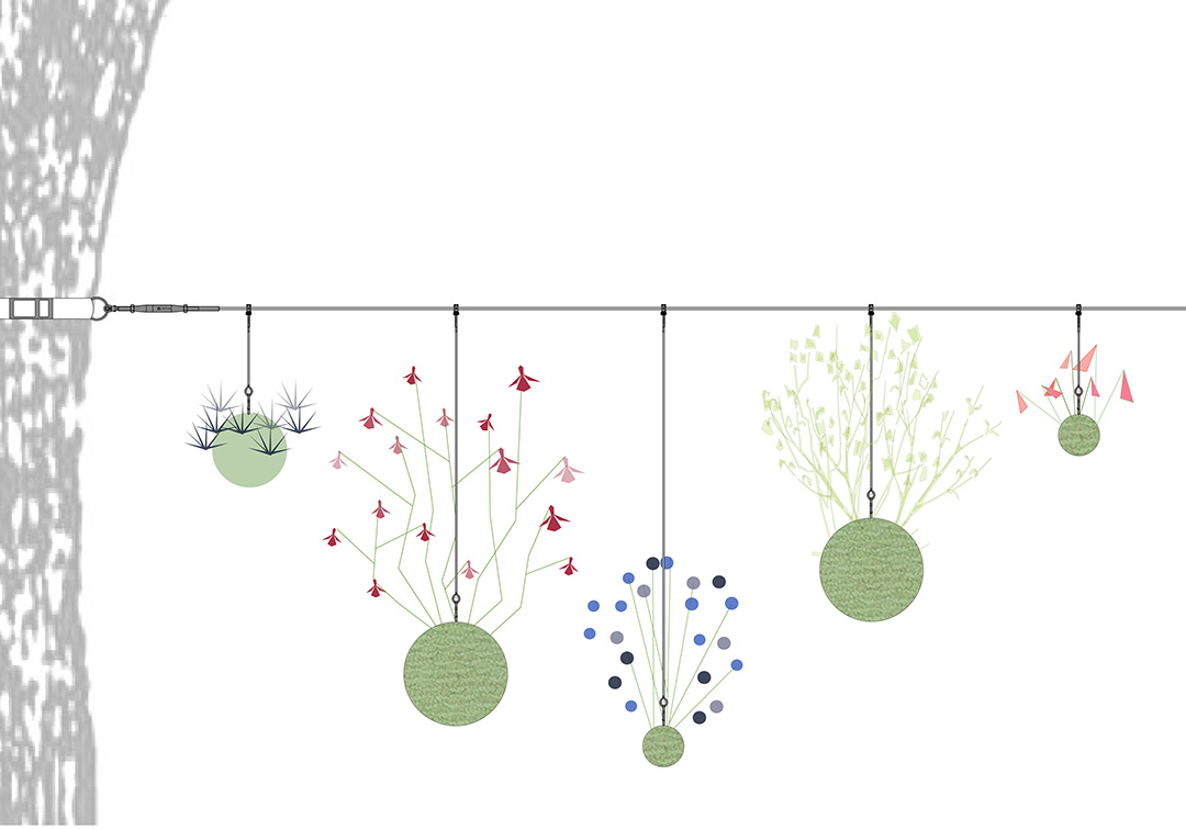 180613_CIUP_DETAIL Suspended garden festival jardins du monde en mouvement l/Oblique cite international universitaire de Paris kokedamas maison du Japon celine baumann landscape architecture garden
